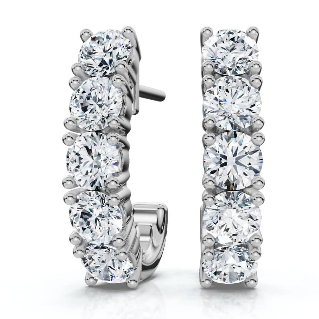 Bliss Diamond 1Ct Diamond Hoops Women's Earrings Gold Lab Grown EF/VS