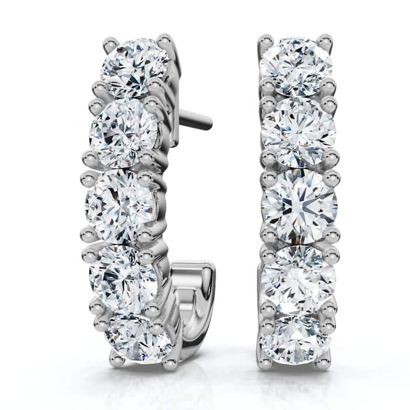 Bliss Diamond 1Ct T.W. Diamond Hoops Earrings in White Gold Lab Grown