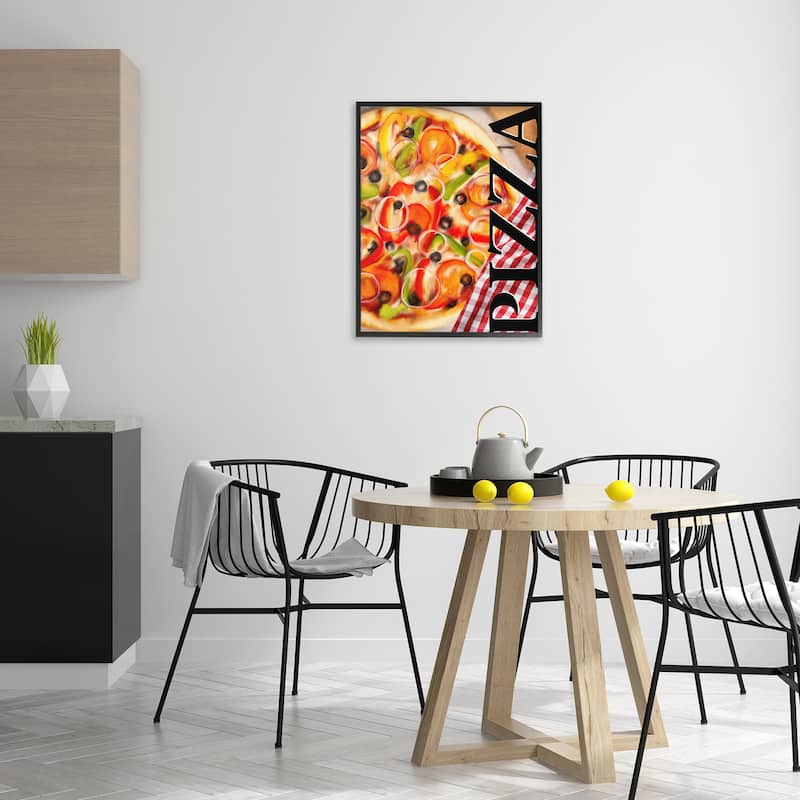 Stupell Gourmet Traditional Pizza Framed Giclee Art Design By Kim Allen