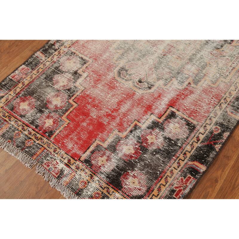 Hand Knotted Oriental 100% Wool Carpet Traditional Medallion Red Hamedan Area Rug - 6' 2'' X 3' 5''