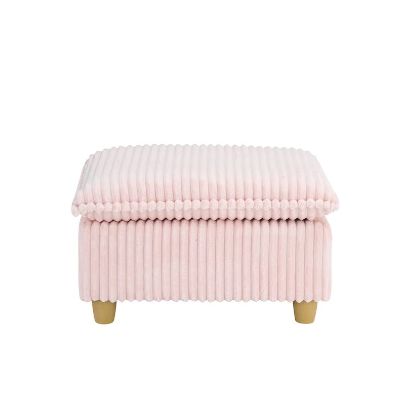 Single Sofa with Ottoman, Comfy Corduroy Upholstered Armchair, Lounge Chair with Throw Pillows for Living Room, Balcony