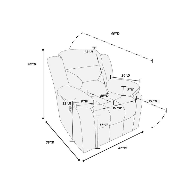 Harper Manual Recliner Lounge Chair, Chocolate Brown Channel Tufted Velvet