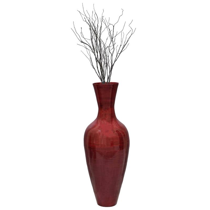 37" Tall Floor Vase, Modern Bamboo Flower holder for Living Room Entryway Classic Floor Decor for Home or Office