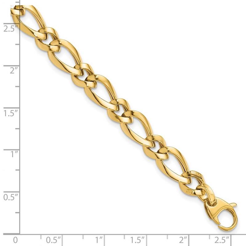 Curata 14k Yellow Gold Polished Fancy Link Bracelet 7.5 Inch