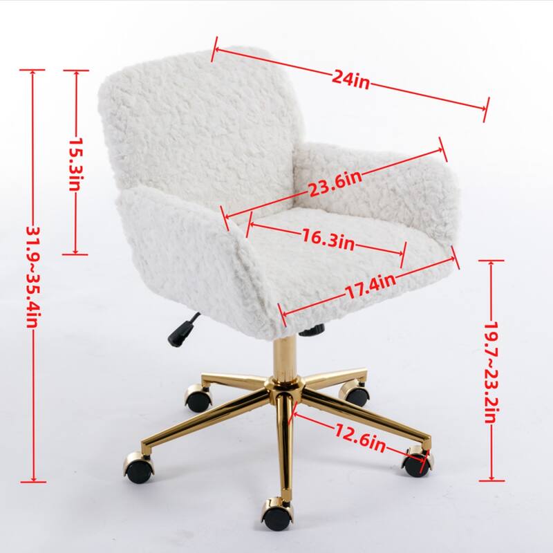Home Swivel Office Desk Chair with Metal Base, Adjustable Vanity Chair