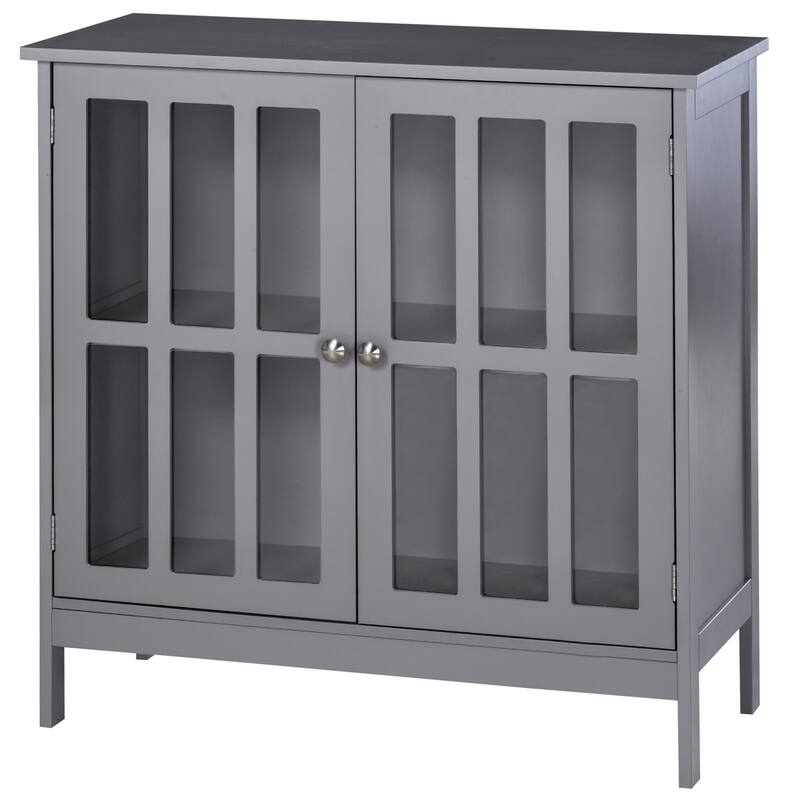 kleankin Sideboard Buffet, Storage Cabinet with 2 Doors, Credenza for Multifunction in Kitchen, Console, Living Room, Gray