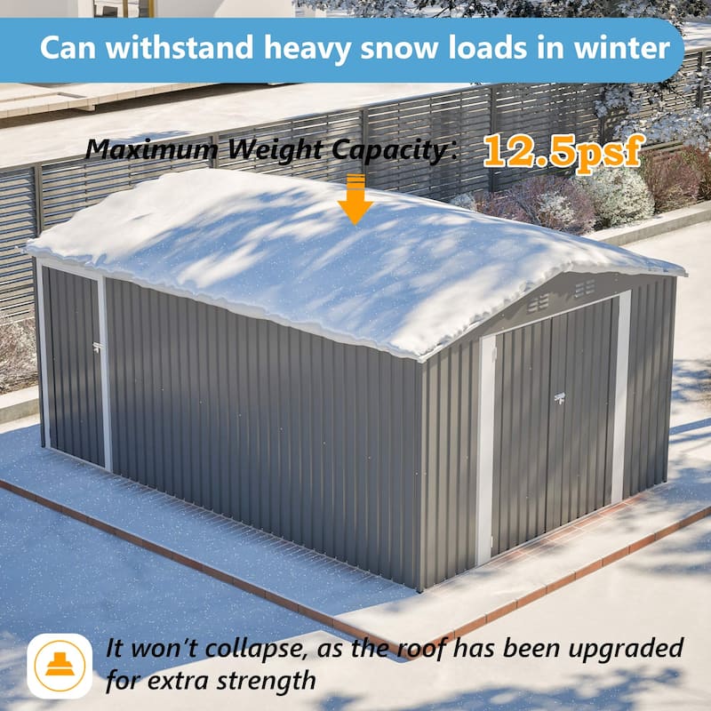 GDFStudio - Lucas All-Weather 6x4 ft Outdoor Storage Shed with Robust Construction and Easy Assembly