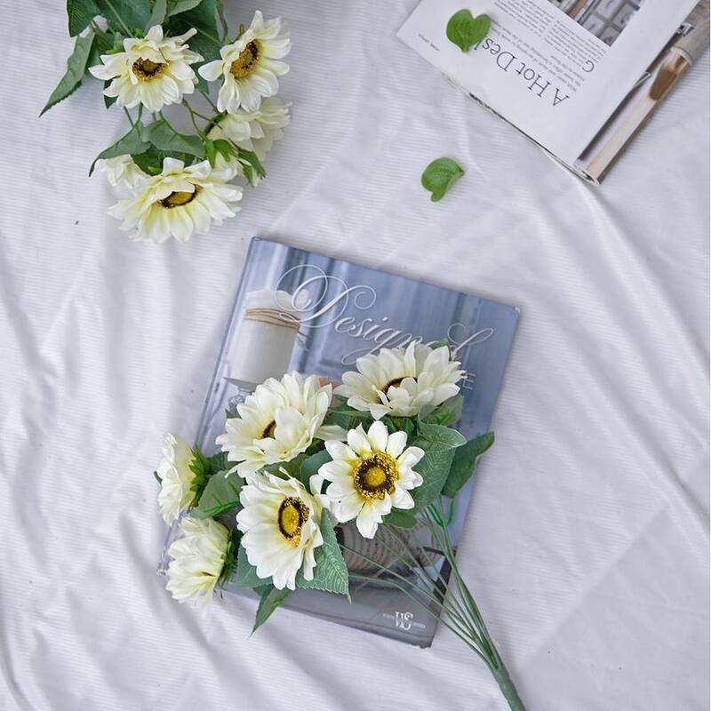 4 Pack Artificial Sunflower BushX9, Artificial Flowers