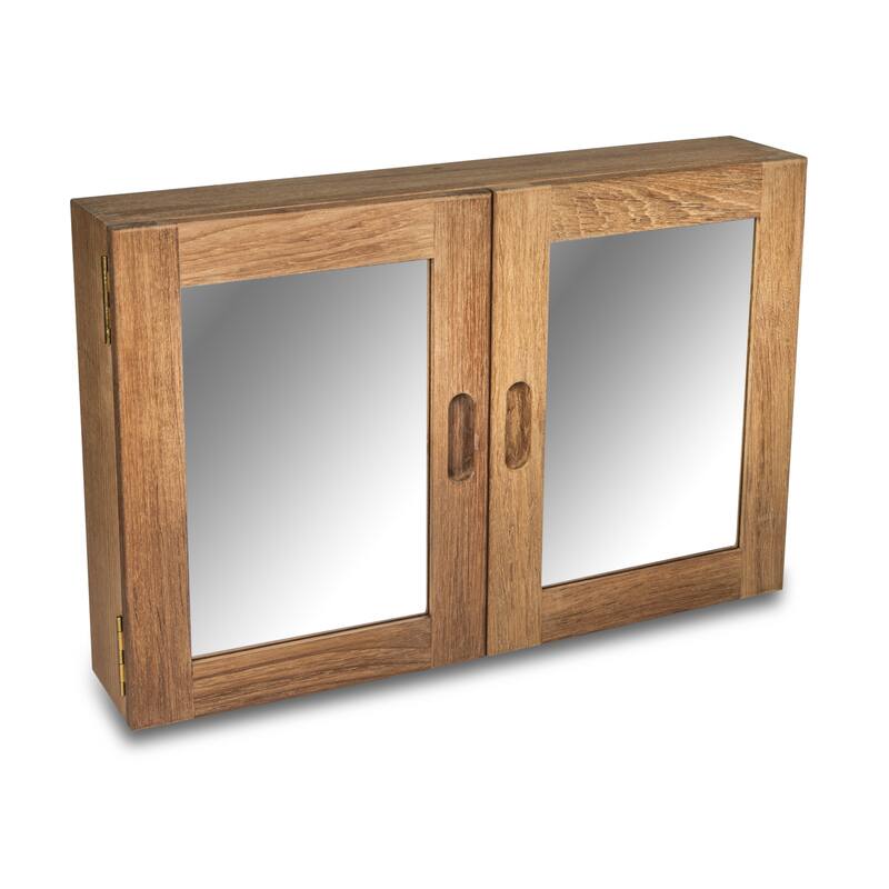 Double Teak Medicine Chest - 22-1/2" W x 15" H x 4-1/2" D
