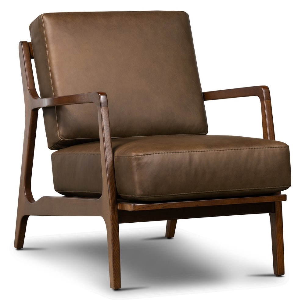 Poly & Bark Verity Leather Lounge Chair - Full Grain Genuine Italian Leather