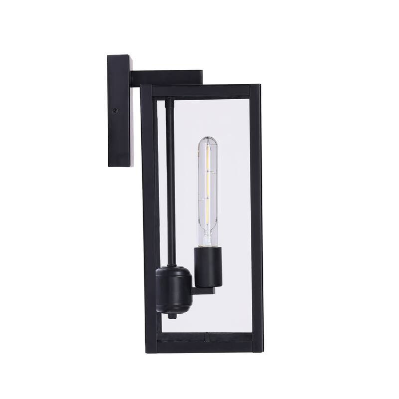 Black Outdoor Lighting Wall Sconce with Clear Glass