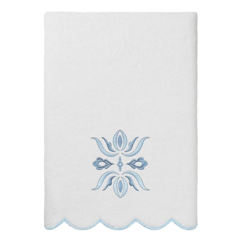 Authentic Hotel and Spa 100% Turkish Cotton FLOWER CREST Scallop Towel Collection