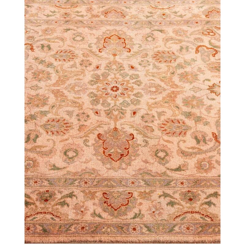 Overton Hand Knotted Wool Vintage Inspired Modern Contemporary Overdyed Beige Area Rug - 3' 1" x 5' 5"