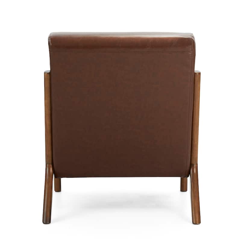 Glitzhome Set of 2 30.75"H Mid-Century Modern PU Leather Accent Chairs with Cushion - 25.75"W x 33.75"D x 30.75"H