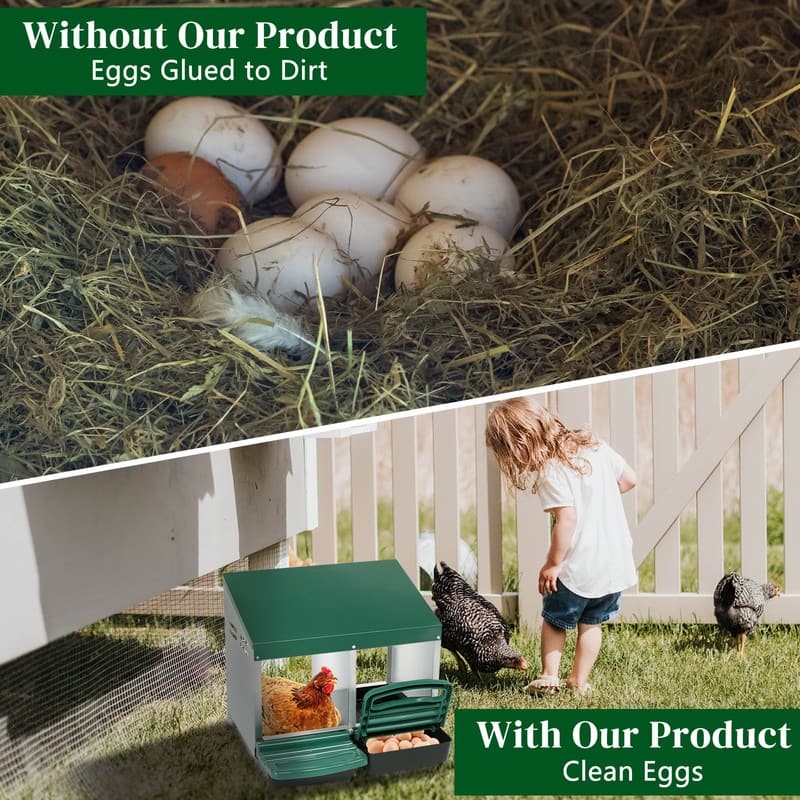 Single Roll Out Chicken Nesting Box with Plastic Basket Egg Nest Box Chicken Laying Box