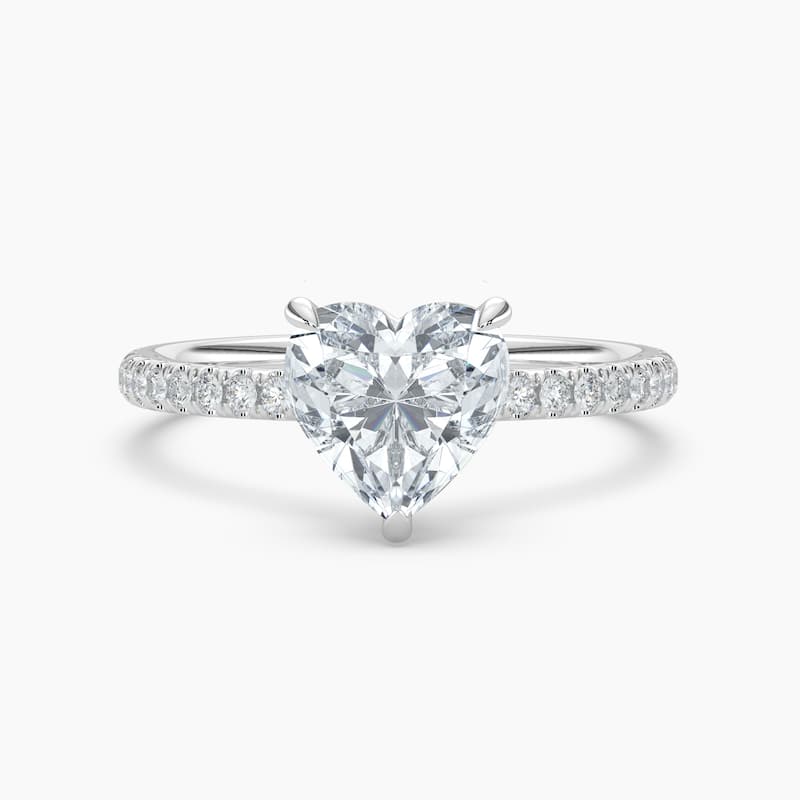 Auriya 14k Gold Heart Lab Grown Unique Loop Diamond Halo Engagement Ring 1.00 to 5.00 ct. tw. (F-G, VS) - 6.5 - 1.25 carats - White