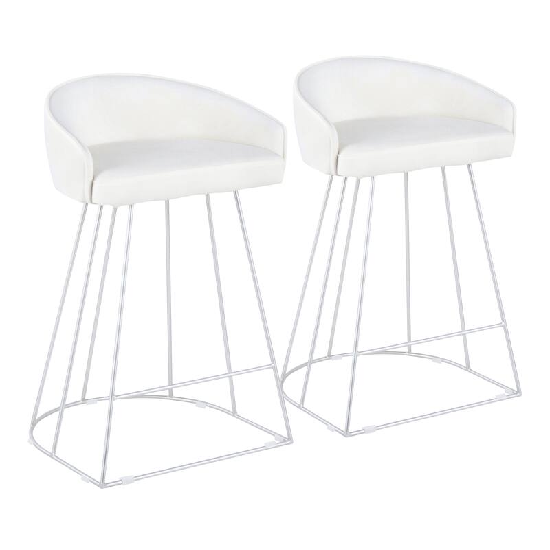 Silver Orchid Haid Velvet Upholstered Counter Stool (Set of 2)