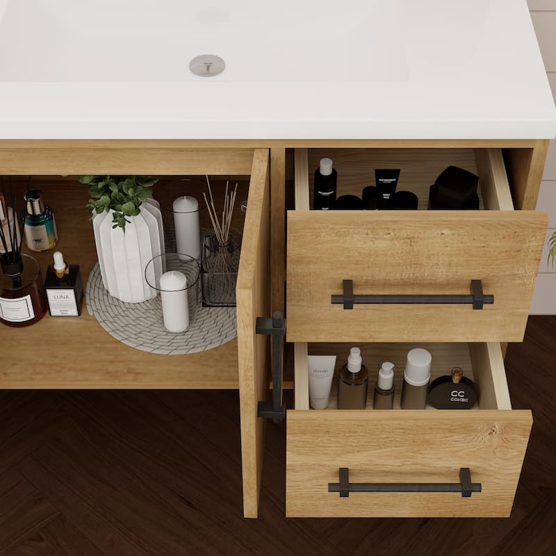 Victoria 72'' Wall-mounted Vanity with Double Reinforced Acrylic Sink - 71.5