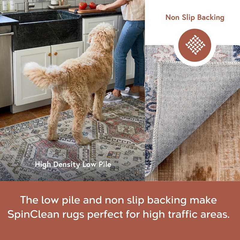 Nuloom Elsa SpinClean Floral Blossom Machine Washable Area Rug