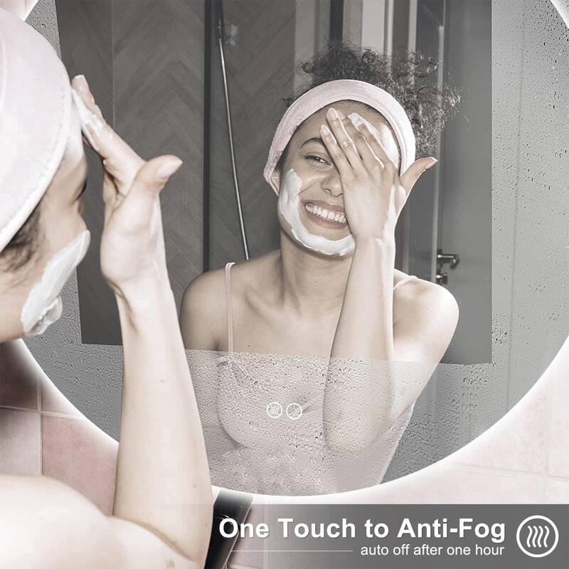 KIOTEE Round Backlit LED Lighted Anti-Fog Bathroom Vanity Mirror with ETL and 3-Year Warranty