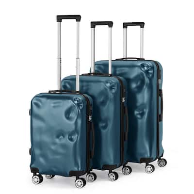 Hikolayae 3 Piece Hardside Spinner Luggage Sets with TSA Lock, Blue