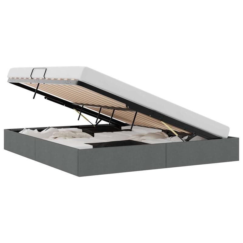 vidaXL Storage Bed with Mattress in Fabric