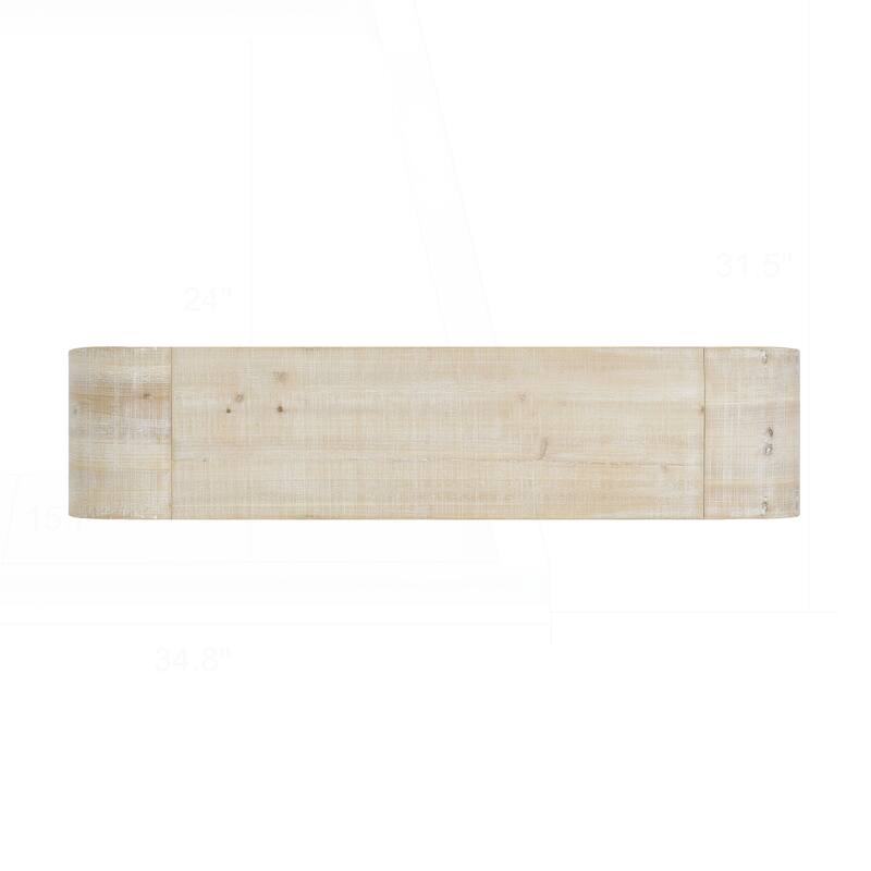 Exquisite 52" Wood Console Table with Curved Edge for Home Decor
