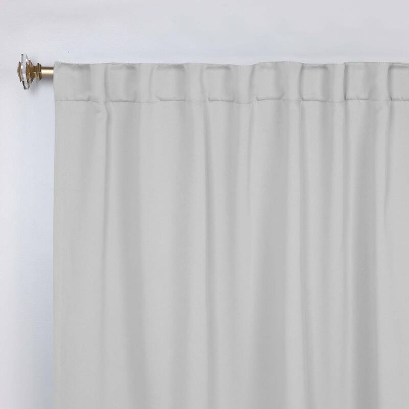 Superior Solid Machine Washable Room Darkening Curtains with Back Tabs, Set of 2