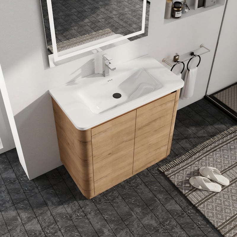 Malwee 36"/40" FreeStanding Bathroom Vanity with Sink, Floor Stand Bathroom Vanity with Soft Close Door and Adjustable Shelf - 36.0"×18.8"×34.0"