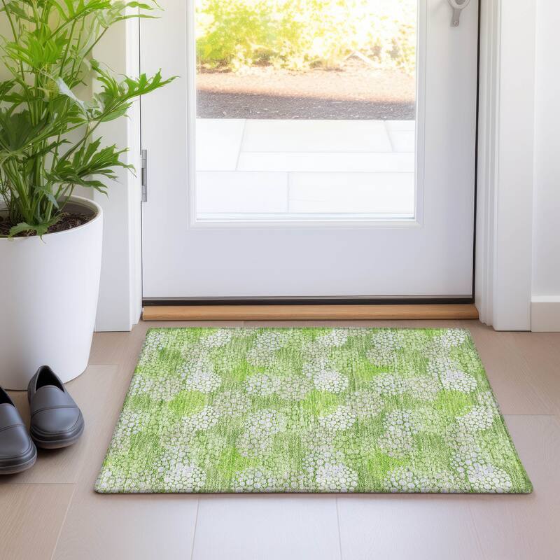 Premium Washable Super Soft Contemporary Clusters Mayfield Rug - Green - 1'8" x 2'6"