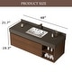 preview thumbnail 71 of 73, 48" Modern Floating Single Bathroom Vanities with Sink, Brown or Natural wood, 2 Drawers