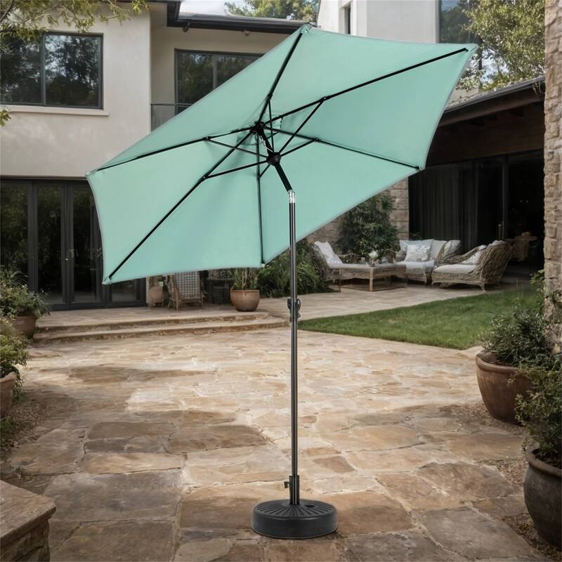 104" Patio Umbrella with Push Button Tilt,6 Ribs and Crank (No Base)