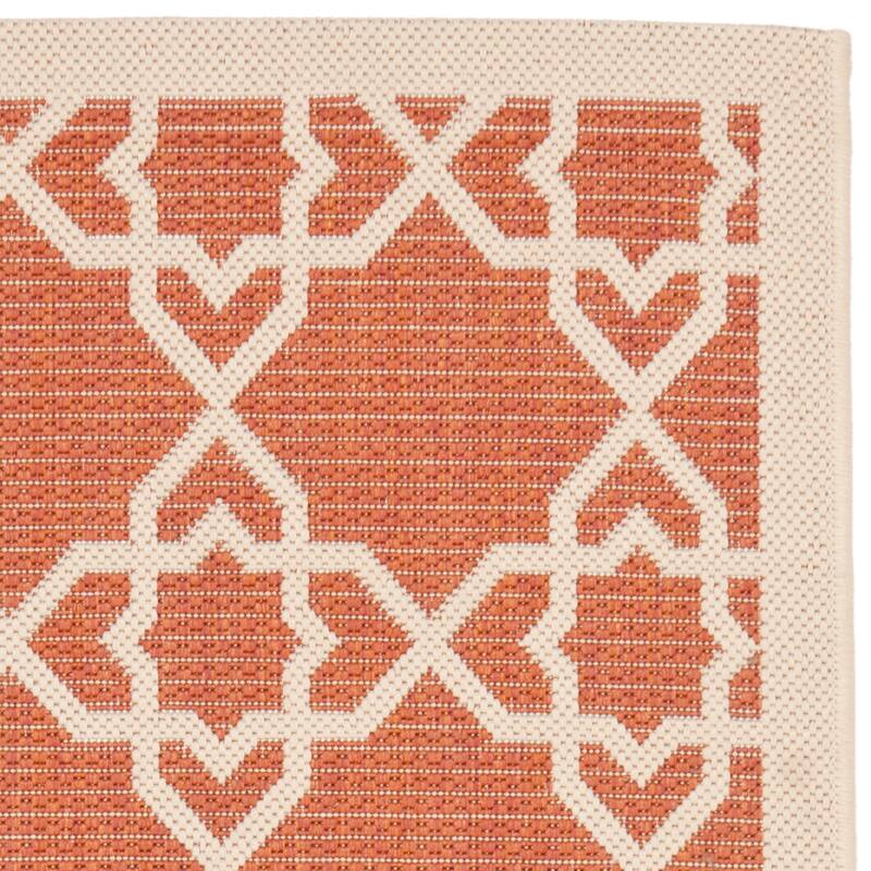 SAFAVIEH Courtyard Lawanda Trellis Indoor/ Outdoor Waterproof Patio Backyard Rug