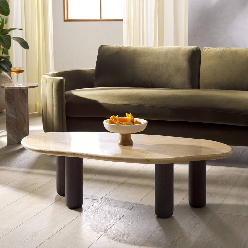 SAFAVIEH Couture Celestyn Travertine Coffee Table - 50"W x 24"D x 14"H