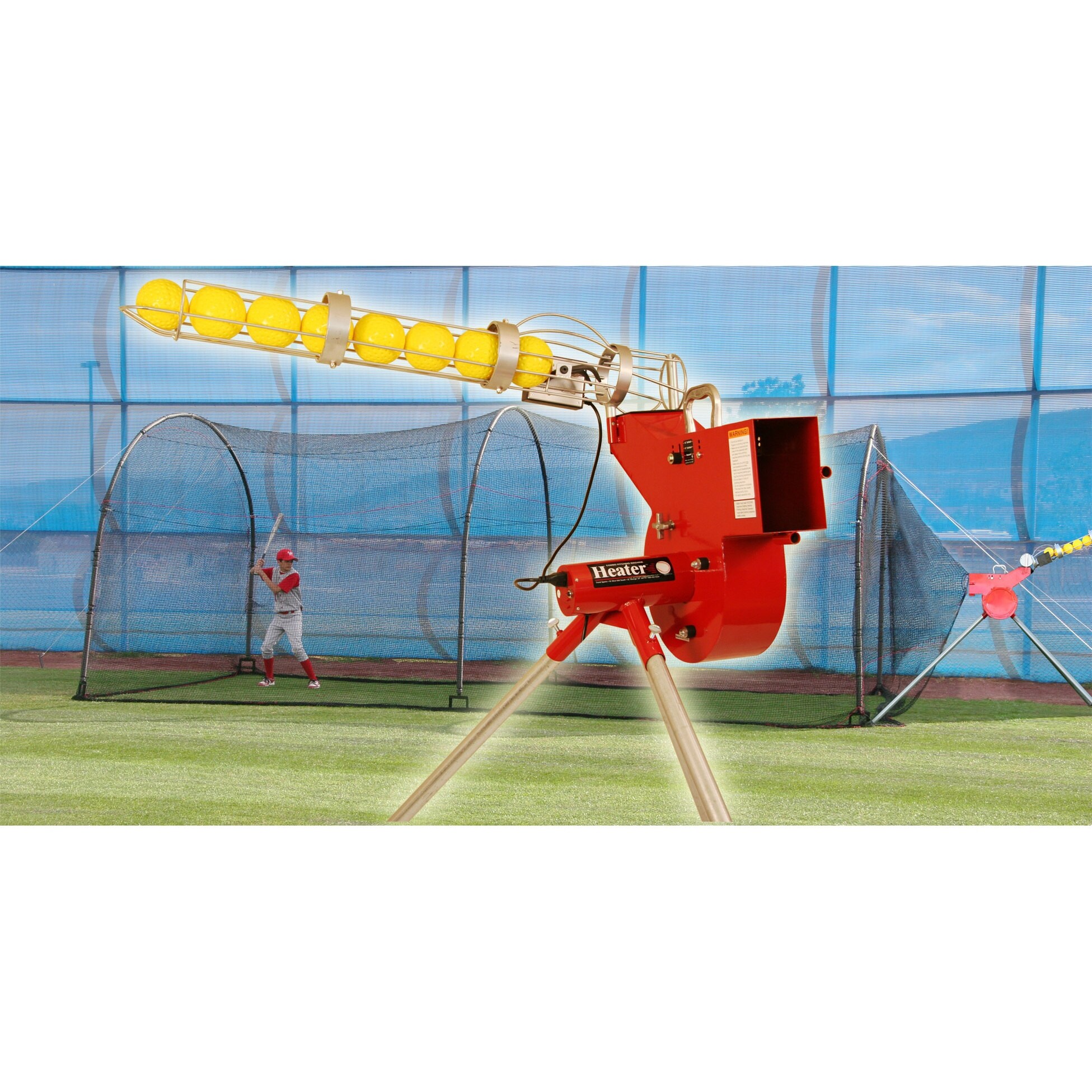 Heater Baseball Softball Combo Pitching Machine With Auto Feeder