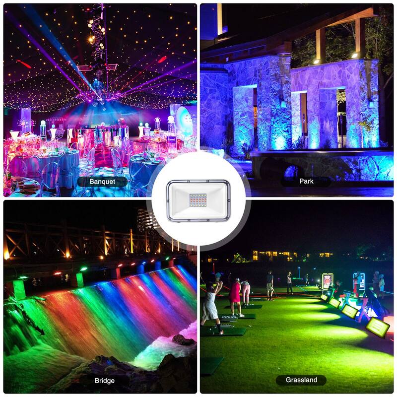 RGB LED Flood Lights, 30W/50W/100W Color Changing Spotlight with R/C