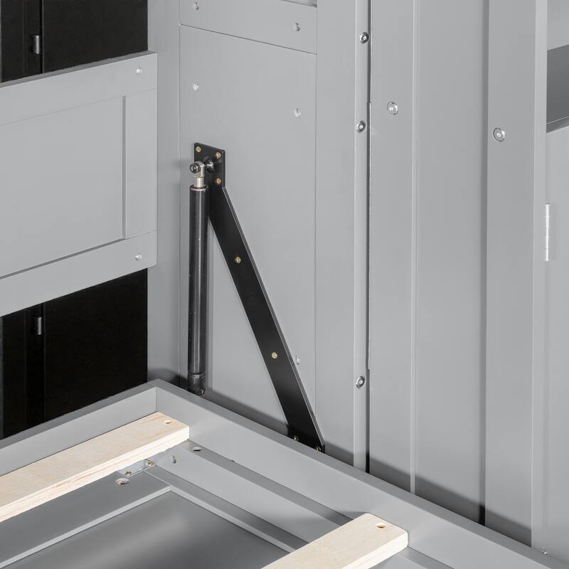 Queen Murphy Bed with Sliding Storage Cabinets, Dual 6-Tier Shelves, Space-Saving Hidden Wall Bed