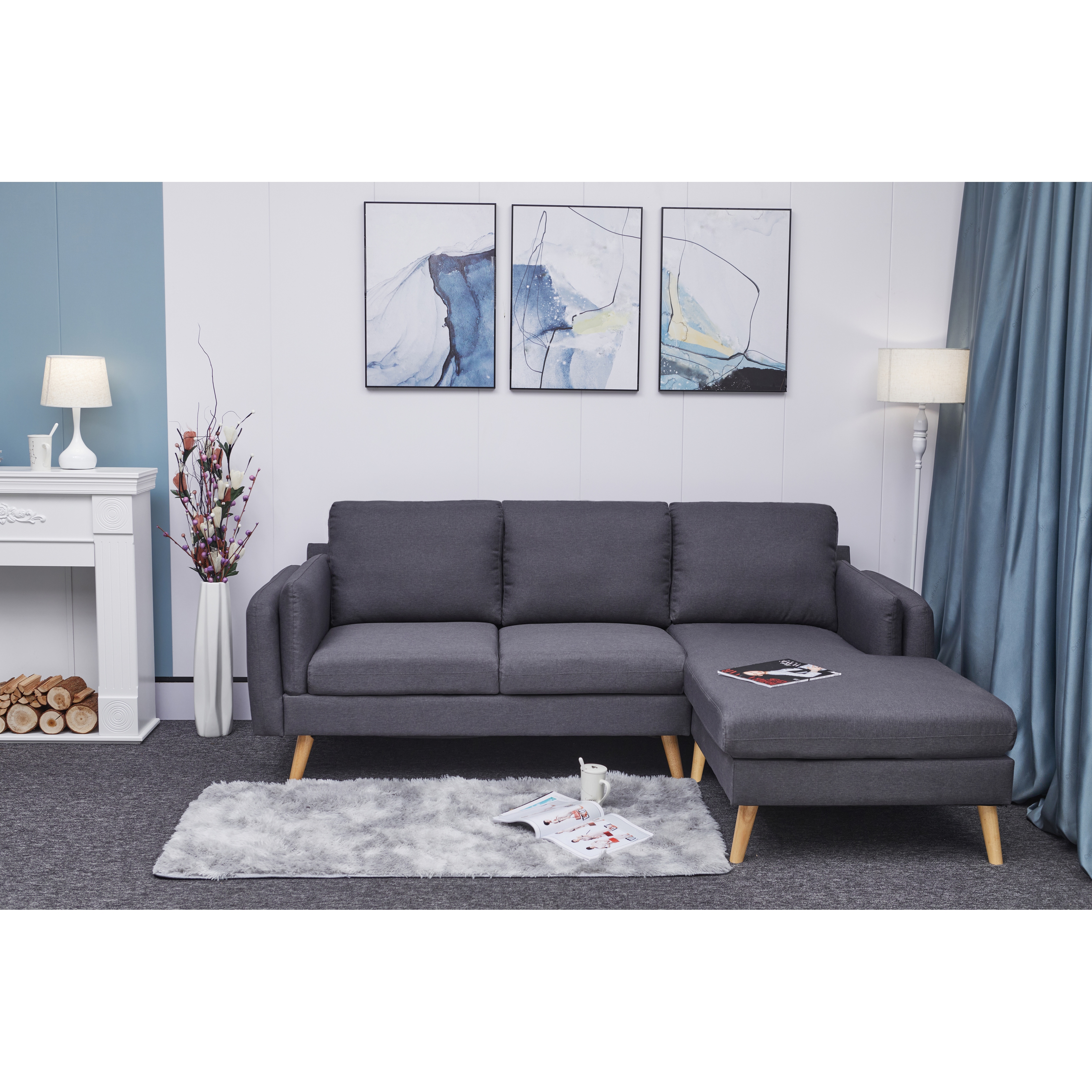 Double l on sale shape sofa