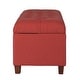preview thumbnail 9 of 12, Copper Grove Bresse Button-tufted Cranberry Storage Bench