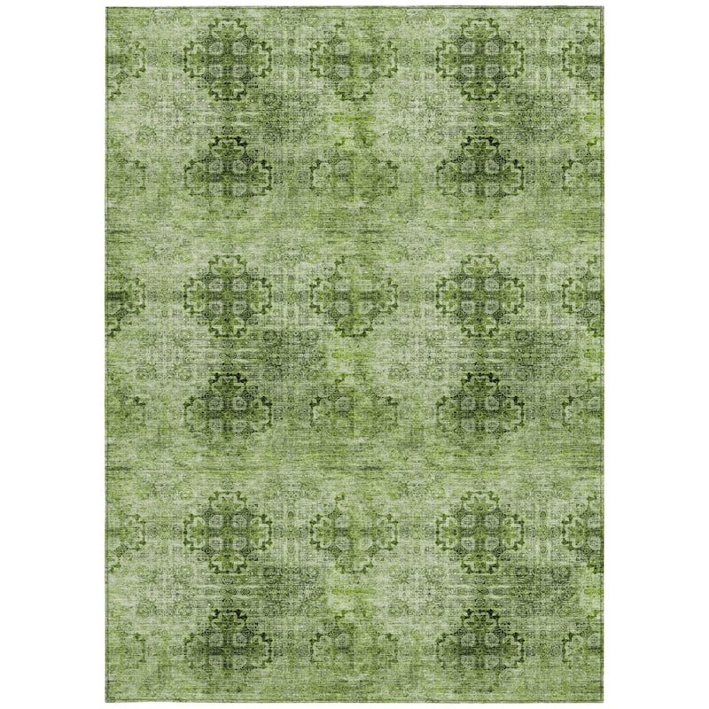 Almoro Graceful Floral Weather Resistant Timeless Fusion Runner Outdoor Rug