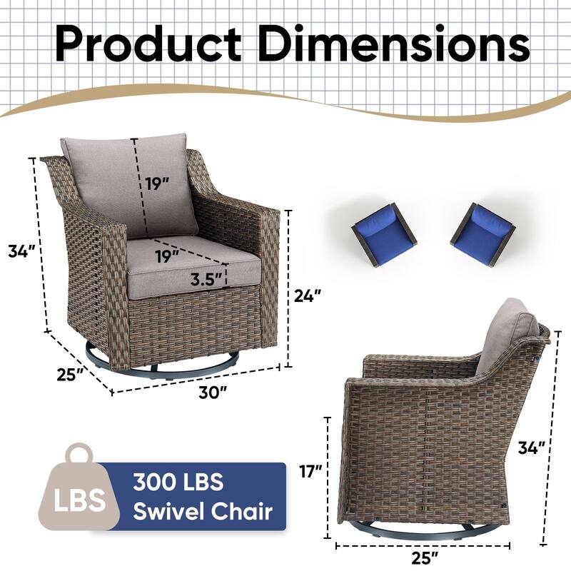 Outside Patio Sofa Chair Set with Cushions