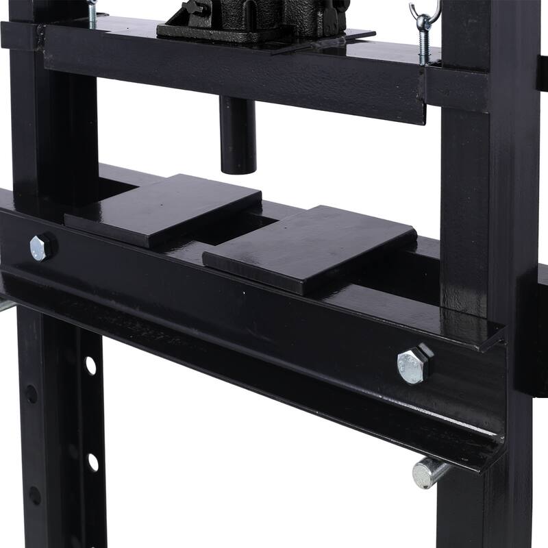 Hydraulic Shop Press ,12-Ton Capacity , Floor Mount ,with Press Plates, H-Frame Garage Floor Press, Adjustable Working Height