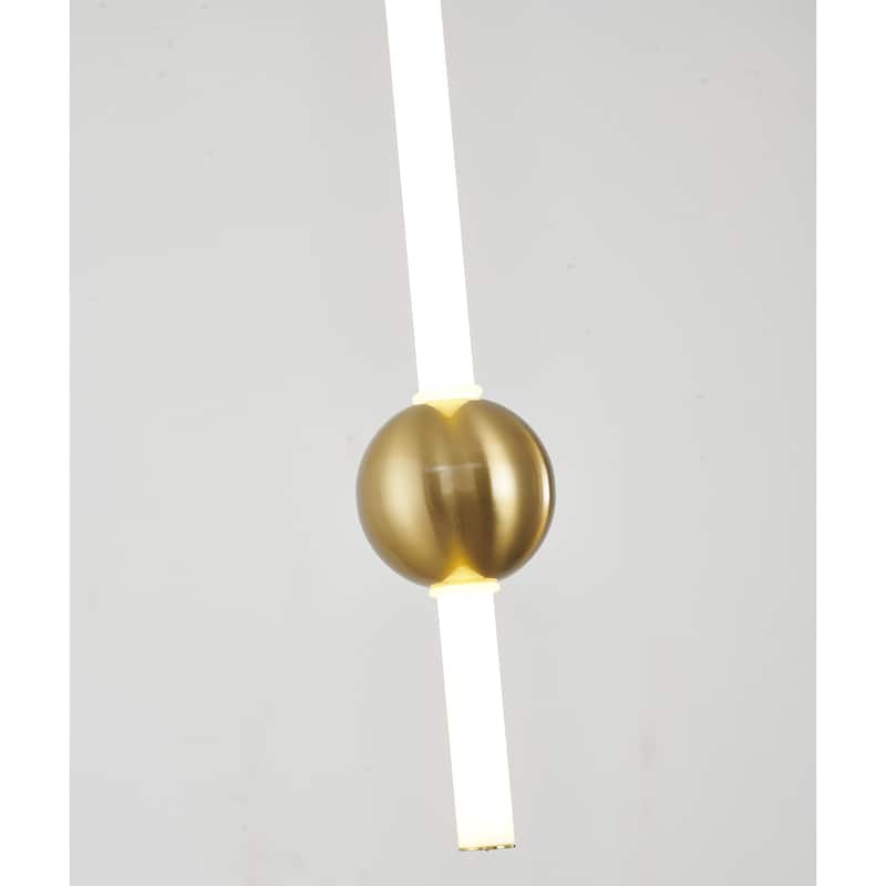 1-Light Gold LED Pendant With A White Glass Shade