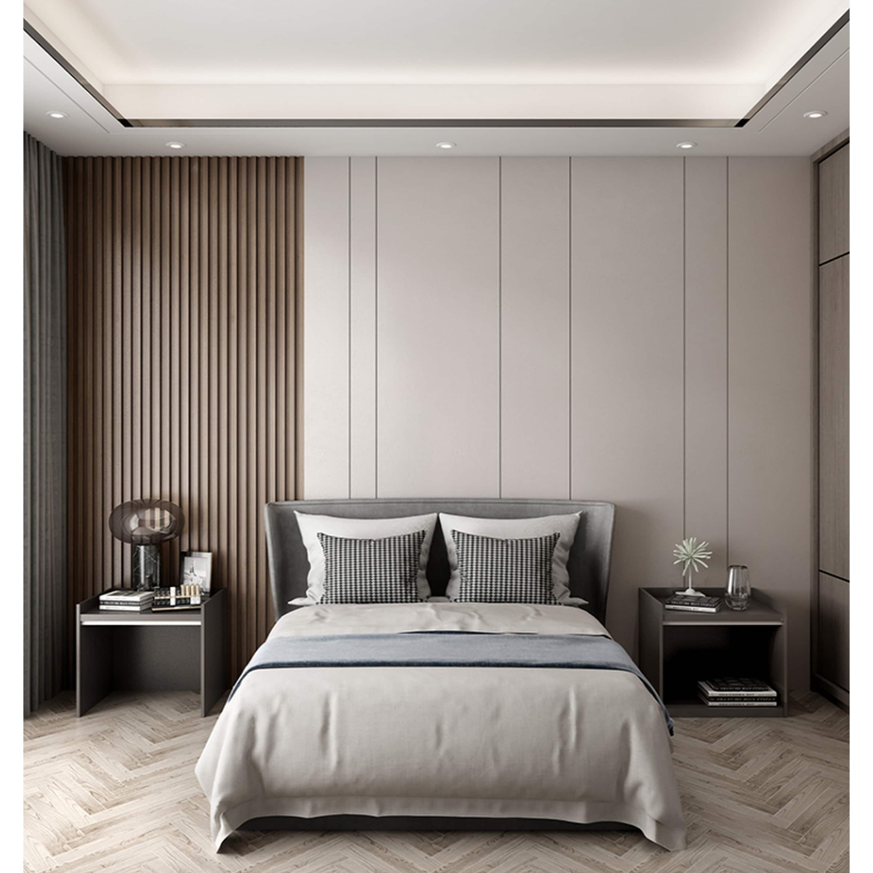 93 in. x 6 in x 0.8 in. Solid Wood Wall Siding Board - 3pc+1pc EndTrim ...