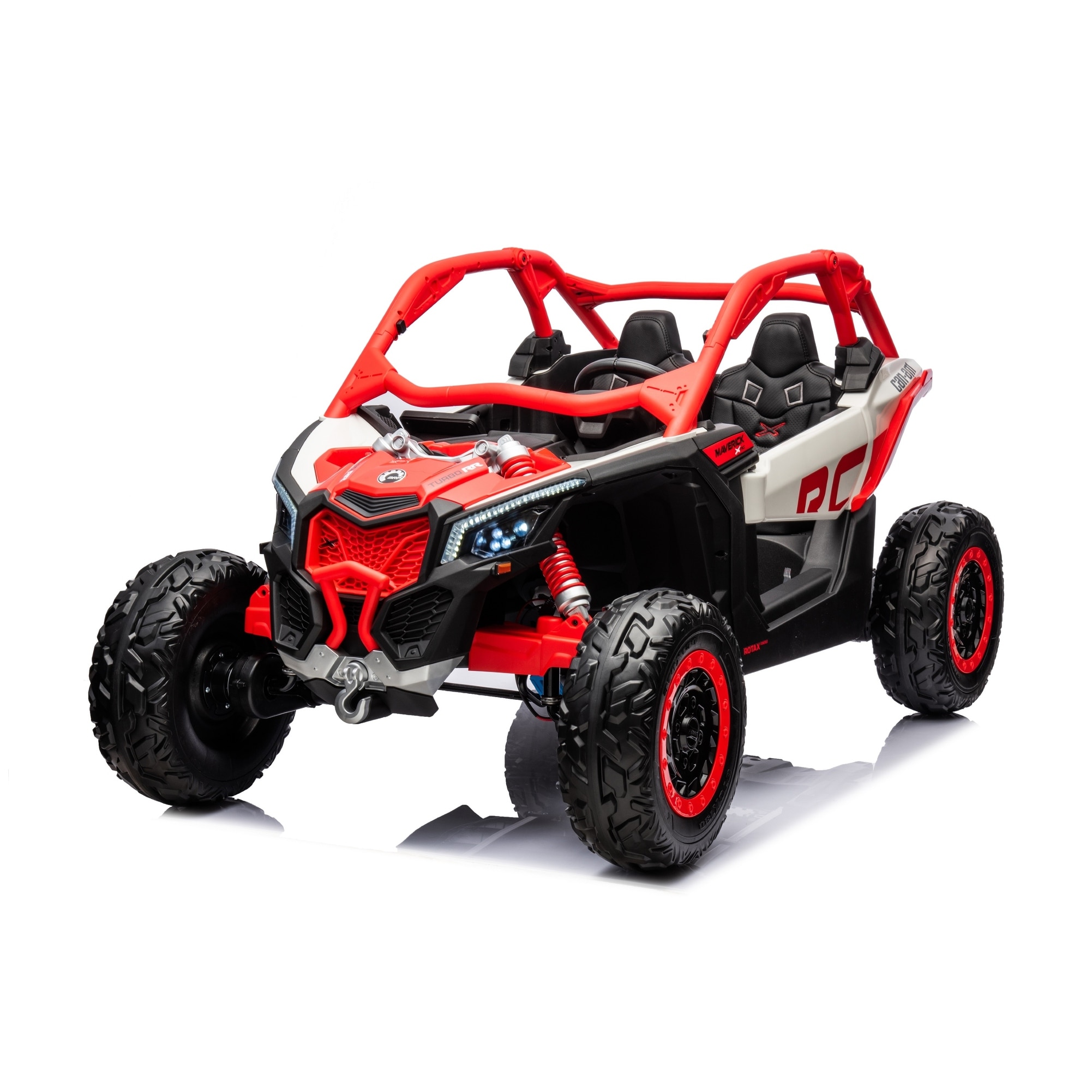 Can Am Maverick Kids' Ride-On UTV, Leather Seat, 48V/4x4, LED