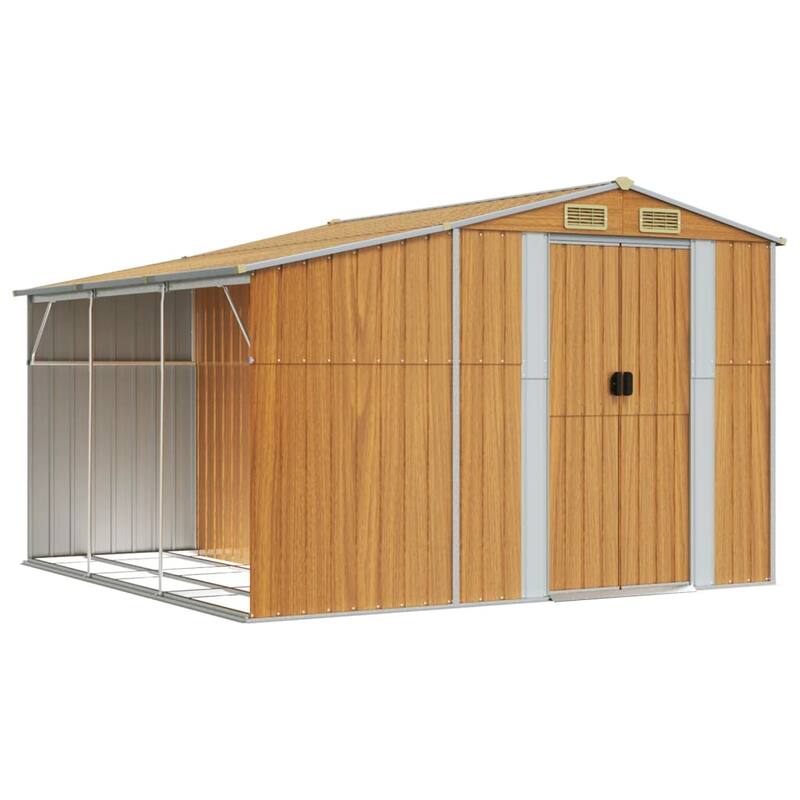 vidaXL Garden Shed Metal Outdoor Storage Tool Shed House Galvanized Steel
