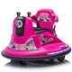 preview thumbnail 16 of 18, 12V Bumper Car For Toddlers, 360° Spin Electric Kids Ride On Toys With Parental Control, LED Light, Toddlers Bumper Car Rose Red