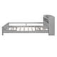 preview thumbnail 8 of 10, Full Size Platform Bed with Built-in LED Light, Storage Headboard & Guardrail, Antique Grey