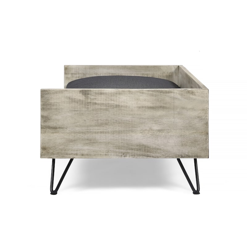 Paulo Dog Pet Bed, Gray Fabric Soft Cushioning, Taupe Gray, 30 Inch - Black, Gray