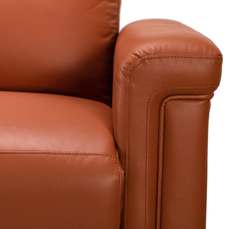 Alicia 34.65" Wide Contemporary Classic Genuine Leather Power Recliner With USB Port, Set of 2